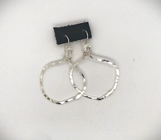 Veruschka Hoops (silver, small) - Obscuro Jewelry -  hammered sterling silver