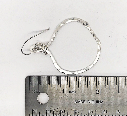 Veruschka Hoops (silver, medium) - Obscuro Jewelry -  hammered sterling silver
