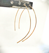 Load image into Gallery viewer, Wishbone Earrings (brass) - Obscuro Jewelry - Hammered brass